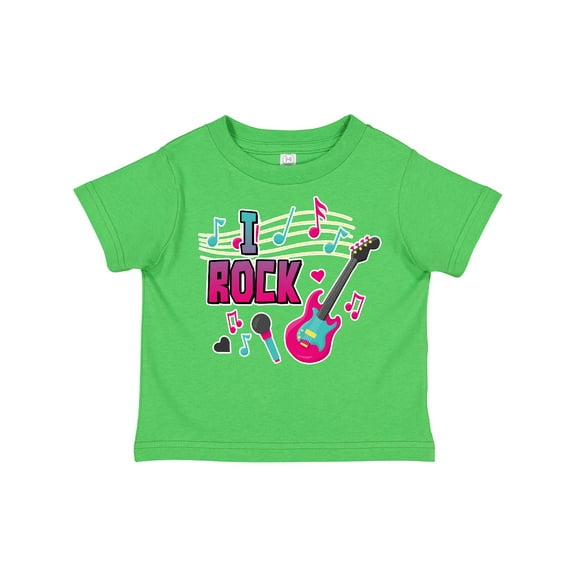 Inktastic I Rock with Guitar Microphone and Music Notes Boys or Girls Toddler T-Shirt