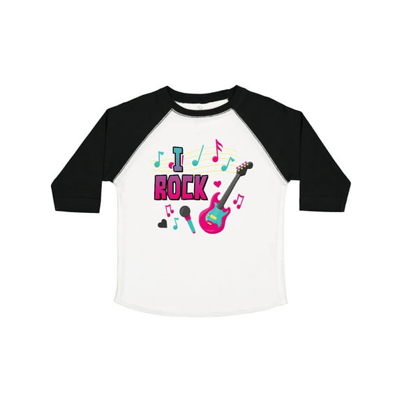 Inktastic I Rock with Guitar Microphone and Music Notes Boys or Girls Toddler T-Shirt