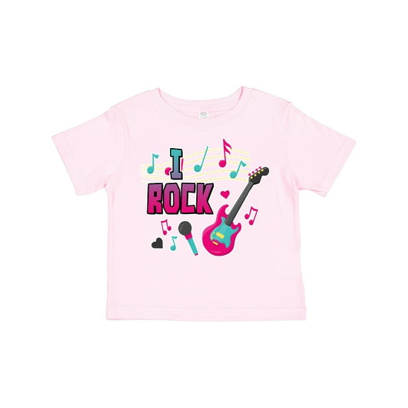 Inktastic I Rock with Guitar Microphone and Music Notes Boys or Girls Toddler T-Shirt