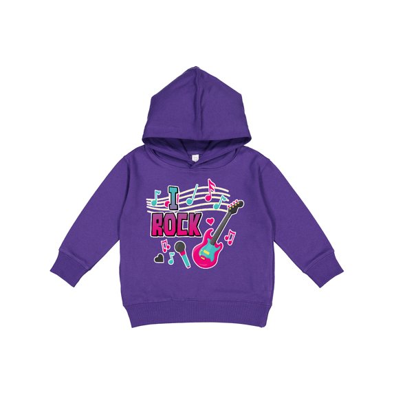 Inktastic I Rock with Guitar Microphone and Music Notes Toddler Hoodie