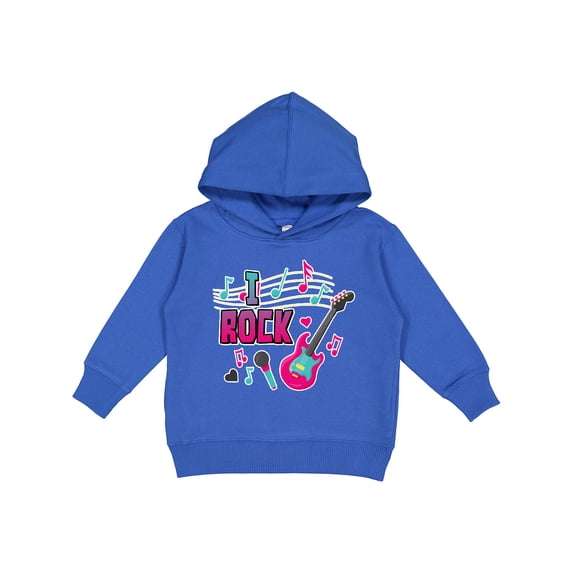 Inktastic I Rock with Guitar Microphone and Music Notes Toddler Hoodie