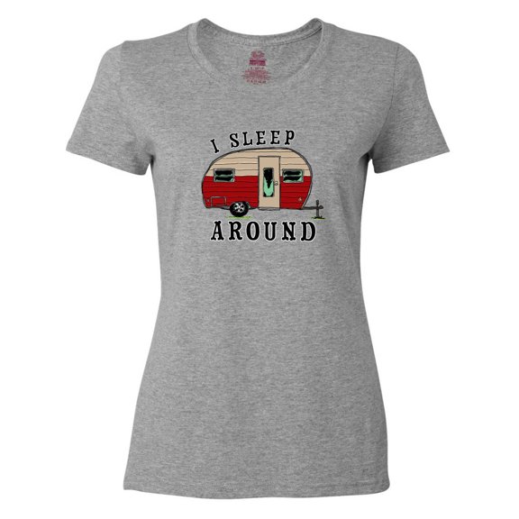Inktastic I Sleep Around Stylish Camper Women's T-Shirt