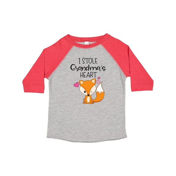 Inktastic I Stole Grandma's Heart Cute Valentine Fox Boys or Girls Toddler T-Shirt