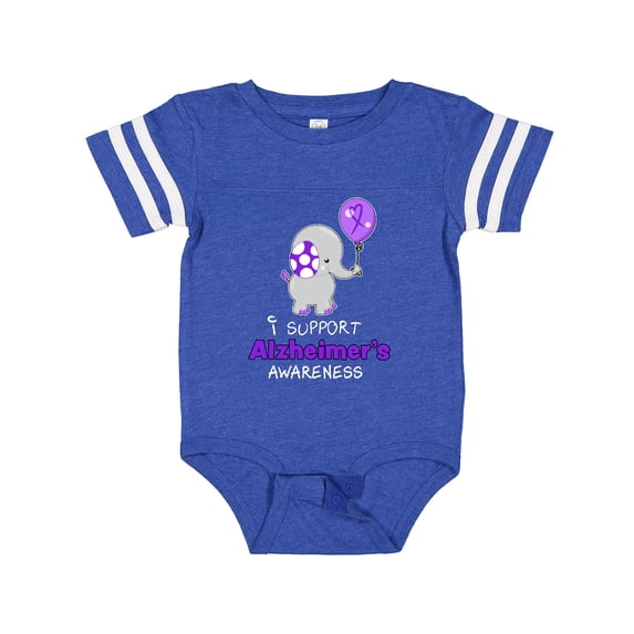 Inktastic I Support Alzheimer's Awareness Elephant with Balloon Boys or Girls Baby Bodysuit