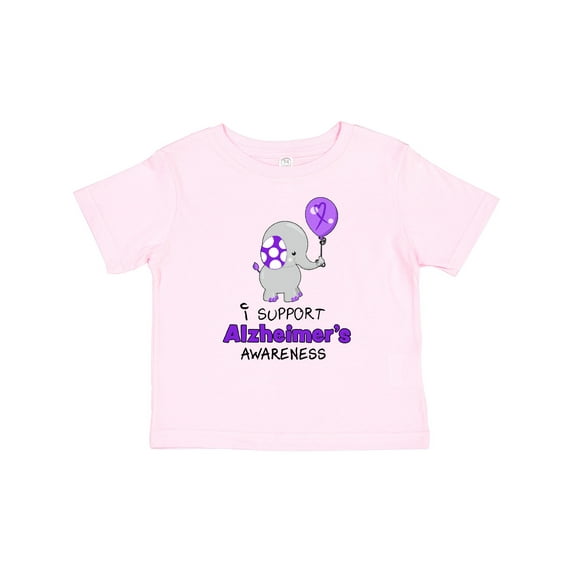 Inktastic I Support Alzheimer's Awareness Elephant with Purple Balloon Boys or Girls Baby T-Shirt
