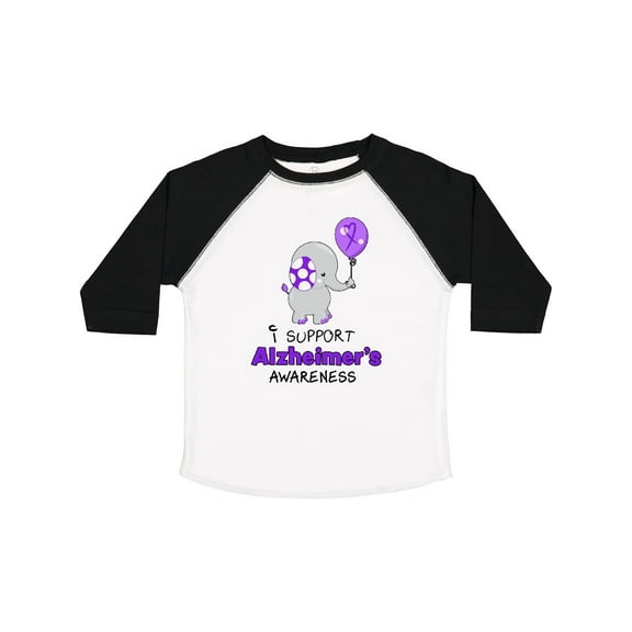 Inktastic I Support Alzheimer's Awareness Elephant with Purple Balloon Boys or Girls Toddler T-Shirt