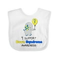 thumbnail image 1 of Inktastic I Support Down Syndrome Awareness Elephant with Balloon Boys or Girls Baby Bib, 1 of 4