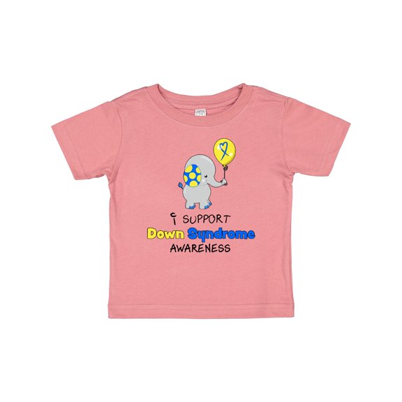 Inktastic I Support Down Syndrome Awareness Elephant with Balloon Boys or Girls Baby T-Shirt