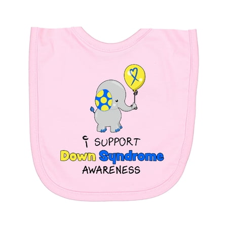 Inktastic I Support Down Syndrome Awareness Elephant with Balloon Newborn Bib