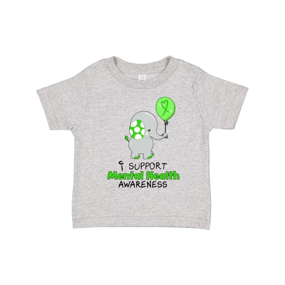 Inktastic I Support Mental Health Awareness Elephant and Balloon Boys or Girls Toddler T-Shirt