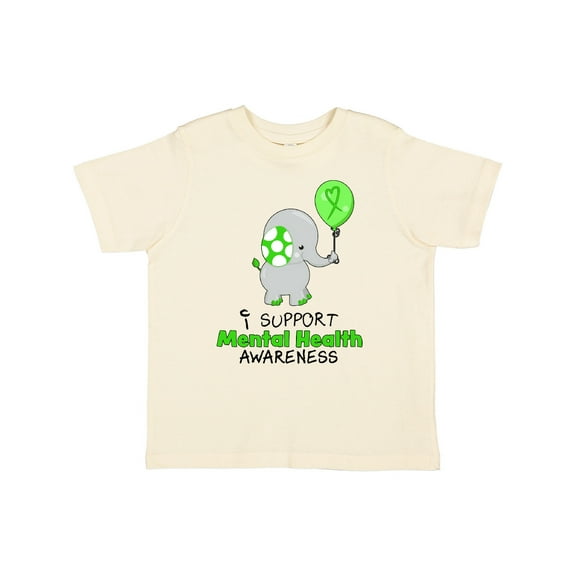 Inktastic I Support Mental Health Awareness Elephant and Balloon Boys or Girls Toddler T-Shirt