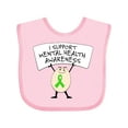 thumbnail image 1 of Inktastic I Support Mental Health Awareness green ribbon Boys or Girls Baby Bib, 1 of 4