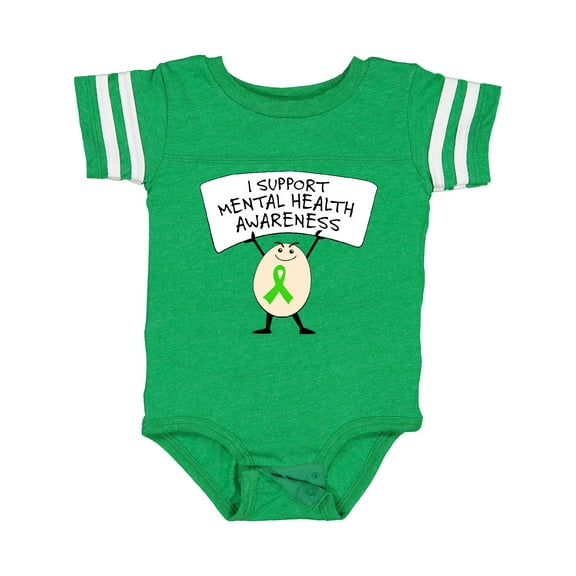 Inktastic I Support Mental Health Awareness green ribbon Boys or Girls Baby Bodysuit