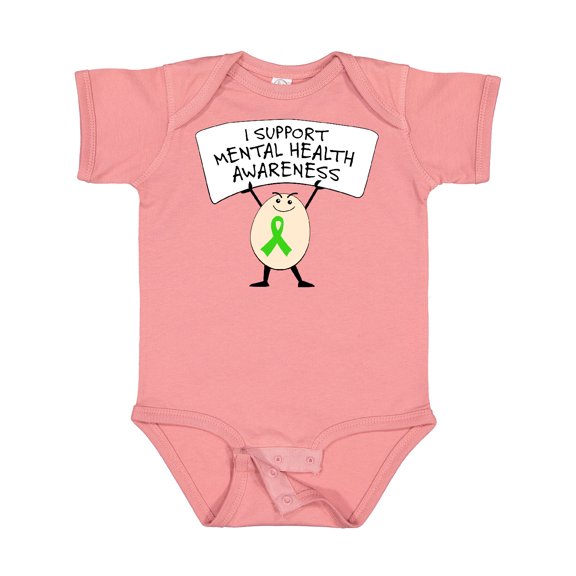Inktastic I Support Mental Health Awareness green ribbon Boys or Girls Baby Bodysuit