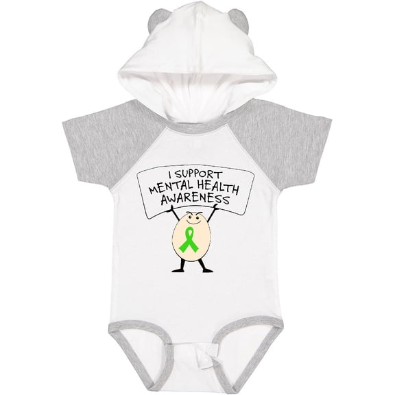 Inktastic I Support Mental Health Awareness green ribbon Boys or Girls Baby Bodysuit