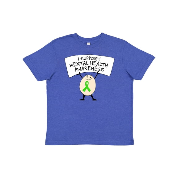 Inktastic I Support Mental Health Awareness green ribbon Youth T-Shirt