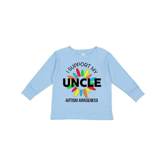 Inktastic I Support My Uncle Autism Awareness Boys or Girls Long Sleeve Toddler T-Shirt