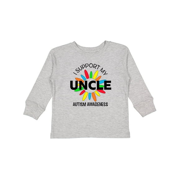 Inktastic I Support My Uncle Autism Awareness Boys or Girls Long Sleeve Toddler T-Shirt