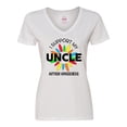 thumbnail image 1 of Inktastic I Support My Uncle Autism Awareness Women's V-Neck T-Shirt, 1 of 5