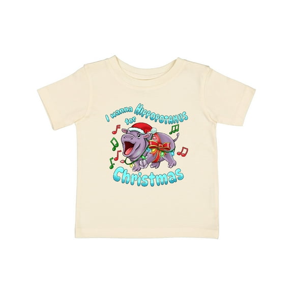 Inktastic I Wanna Hippopotamus for Christmas Boys or Girls Baby T-Shirt