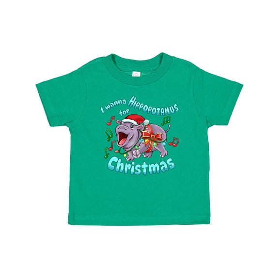 Inktastic I Wanna Hippopotamus for Christmas Boys or Girls Baby T-Shirt