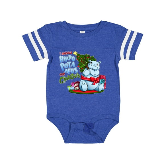 Inktastic I Wanna Hippopotamus for Christmas Cute Hippo Boys or Girls Baby Bodysuit