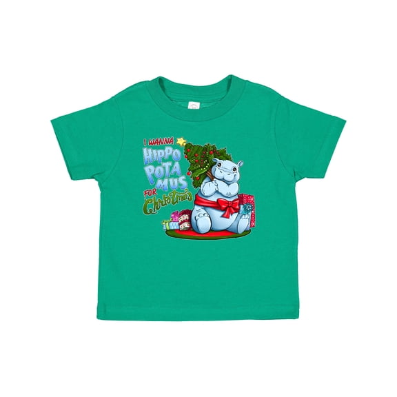 Inktastic I Wanna Hippopotamus for Christmas Cute Hippo Boys or Girls Baby T-Shirt