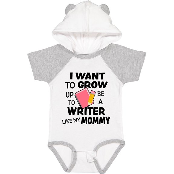 Inktastic I Want To Grow Up To Be A Writer Like My Mommy Boys or Girls Baby Bodysuit