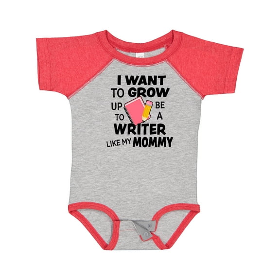 Inktastic I Want To Grow Up To Be A Writer Like My Mommy Boys or Girls Baby Bodysuit