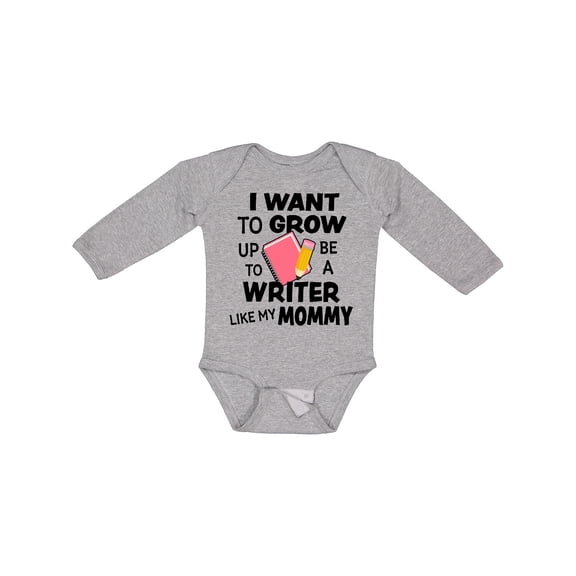 Inktastic I Want To Grow Up To Be A Writer Like My Mommy Boys or Girls Long Sleeve Baby Bodysuit
