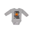 thumbnail image 1 of Inktastic I Want To Grow up To Be A Basketball Player Like My Daddy Boys or Girls Long Sleeve Baby Bodysuit, 1 of 5