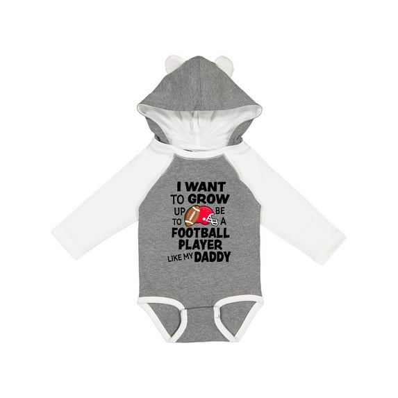 Inktastic I Want To Grow up To Be A Football Player Like My Daddy Boys or Girls Long Sleeve Baby Bodysuit