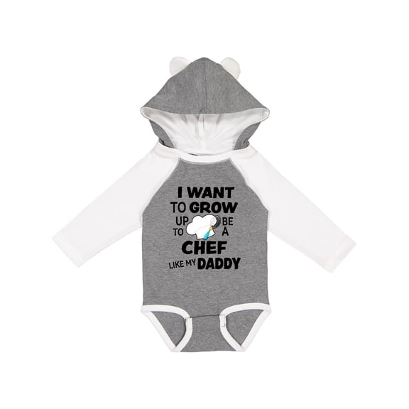 Inktastic I Want To Grow up To Be a Chef Like My Daddy Boys or Girls Long Sleeve Baby Bodysuit