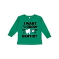 thumbnail image 1 of Inktastic I Want To Grow up To Be a Dentist Boys or Girls Long Sleeve Toddler T-Shirt, 1 of 5