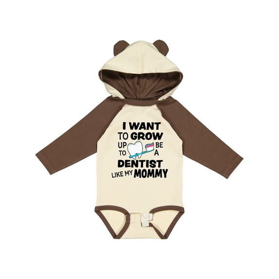 Inktastic I Want To Grow up To Be a Dentist Like My Mommy Boys or Girls Long Sleeve Baby Bodysuit
