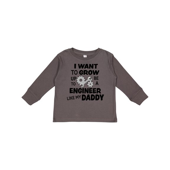 Inktastic I Want To Grow up To Be a Engineer Like My Daddy Boys or Girls Long Sleeve Toddler T-Shirt