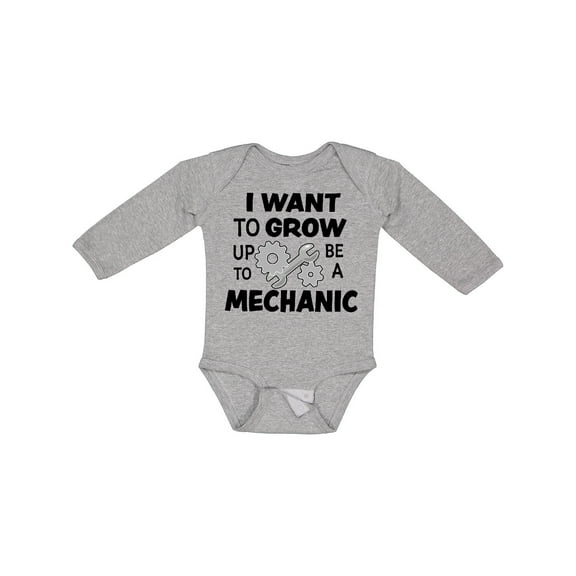Inktastic I Want To Grow up To Be a Mechanic Boys or Girls Long Sleeve Baby Bodysuit