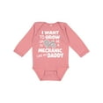 thumbnail image 1 of Inktastic I Want To Grow up To Be a Mechanic Like My Daddy Boys or Girls Long Sleeve Baby Bodysuit, 1 of 5