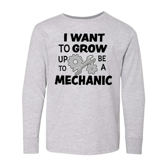 Inktastic I Want To Grow up To Be a Mechanic Long Sleeve Youth T-Shirt