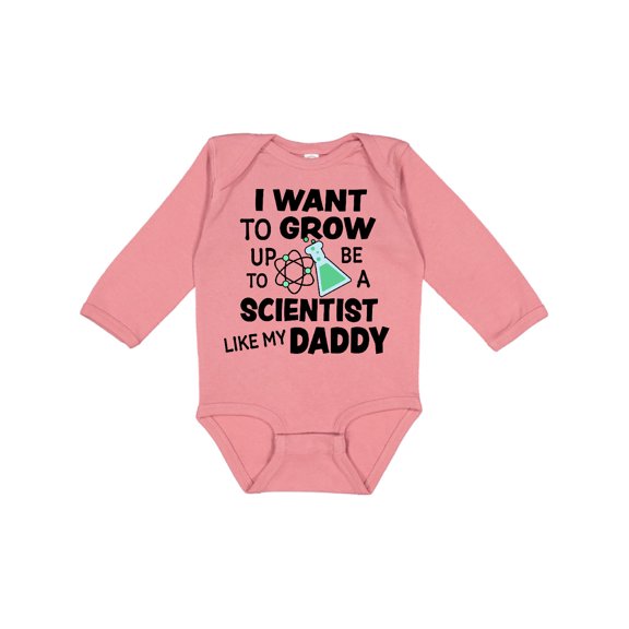 Inktastic I Want To Grow up To Be a Scientist Like My Daddy Boys or Girls Long Sleeve Baby Bodysuit