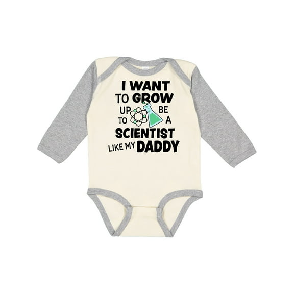 Inktastic I Want To Grow up To Be a Scientist Like My Daddy Boys or Girls Long Sleeve Baby Bodysuit