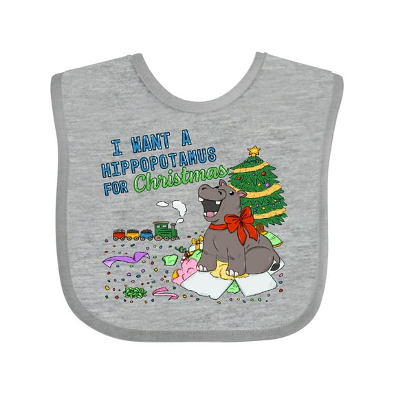 Inktastic I Want a Hippopotamus For Christmas Boys or Girls Baby Bib