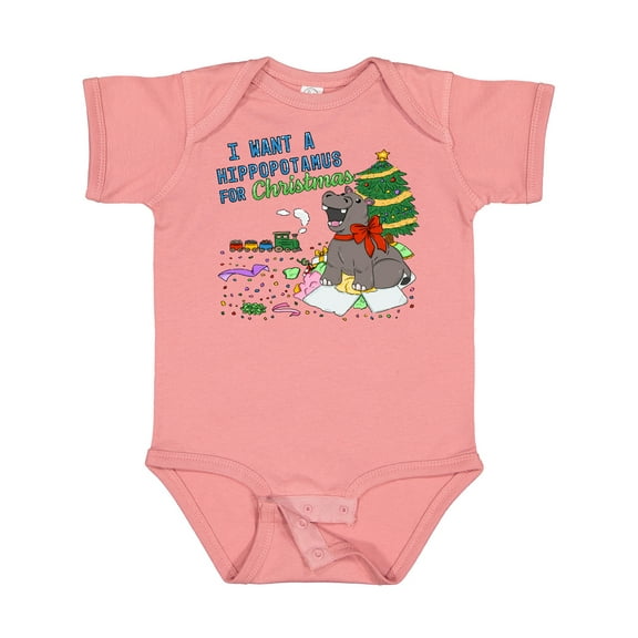 Inktastic I Want a Hippopotamus For Christmas Boys or Girls Baby Bodysuit