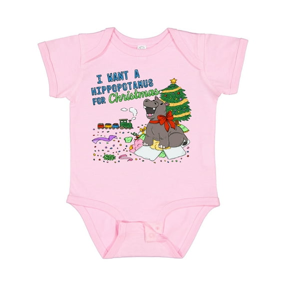 Inktastic I Want a Hippopotamus For Christmas Boys or Girls Baby Bodysuit