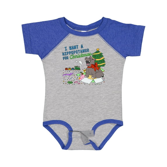 Inktastic I Want a Hippopotamus For Christmas Boys or Girls Baby Bodysuit