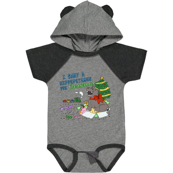 Inktastic I Want a Hippopotamus For Christmas Boys or Girls Baby Bodysuit