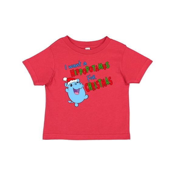 Inktastic I Want a Hippopotamus For Christmas Cute Stuffed Hippo Boys or Girls Baby T-Shirt