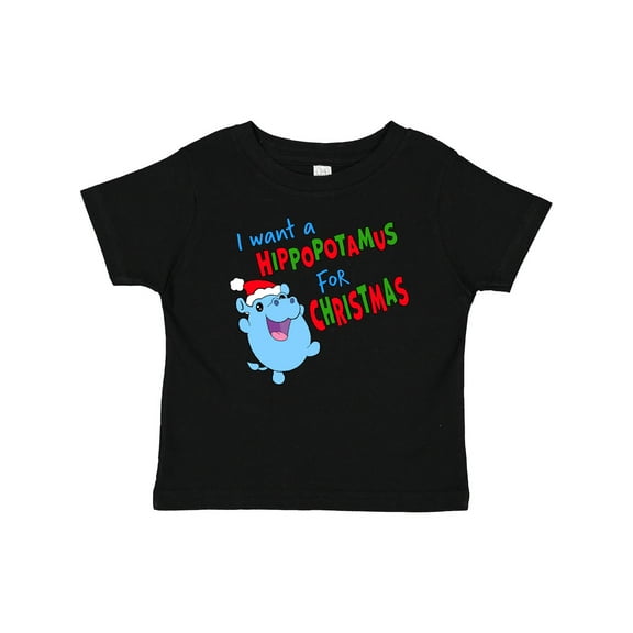 Inktastic I Want a Hippopotamus For Christmas Cute Stuffed Hippo Boys or Girls Baby T-Shirt