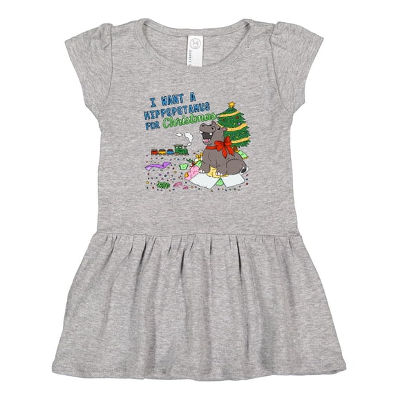 Inktastic I Want a Hippopotamus For Christmas Girls Toddler Dress