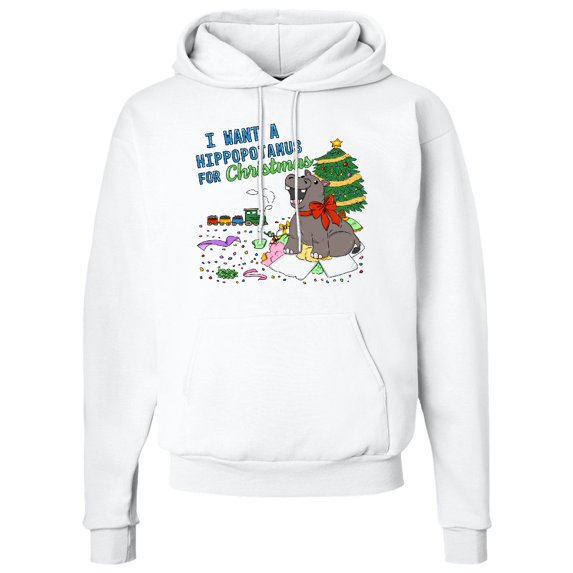 Inktastic I Want a Hippopotamus for Christmas Adult Hoodie Sweatshirt